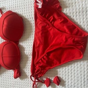 Red bathing suit set